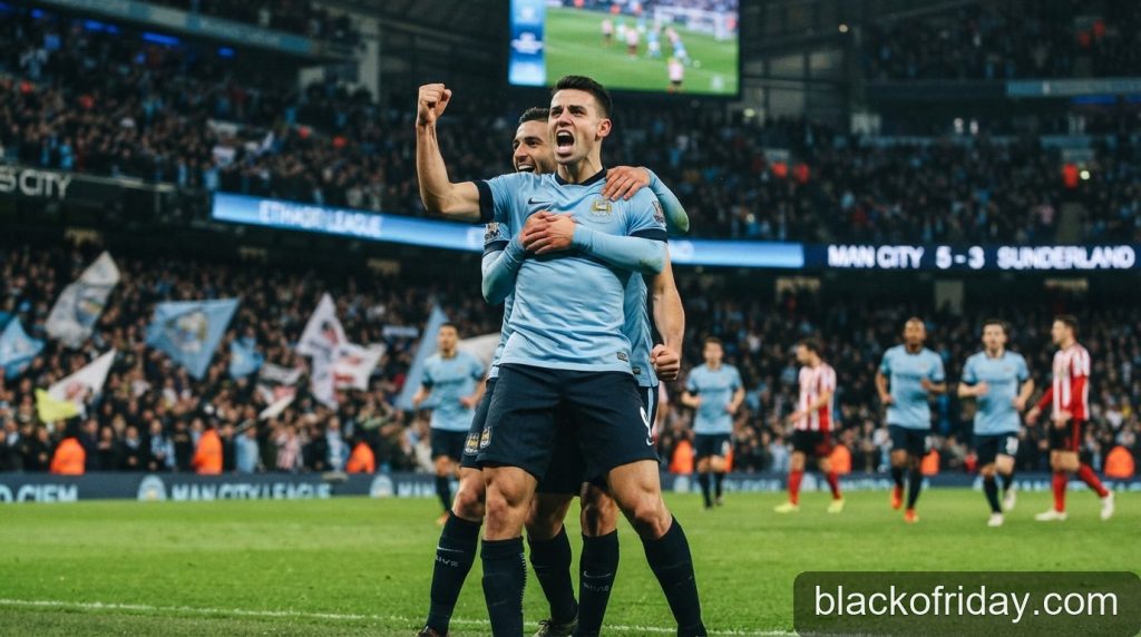 Ngoại hạng Anh: Man City dẫn đầu bảng xếp hạng sau màn rượt đuổi tỷ số kịch tính trước Sunderland